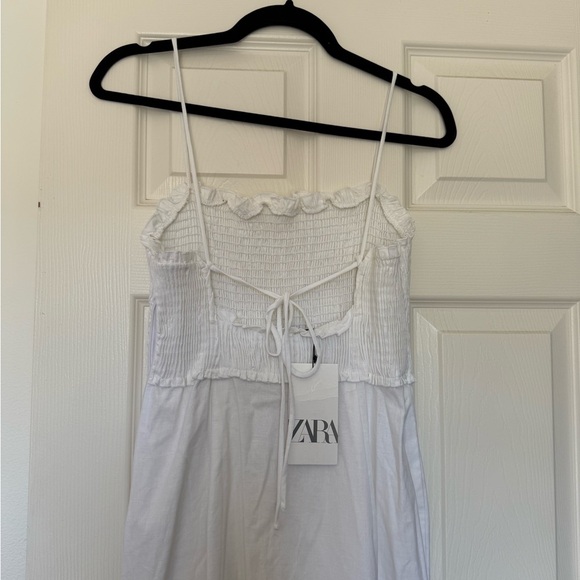 New Zara linen viscose White Dress - Picture 4 of 9